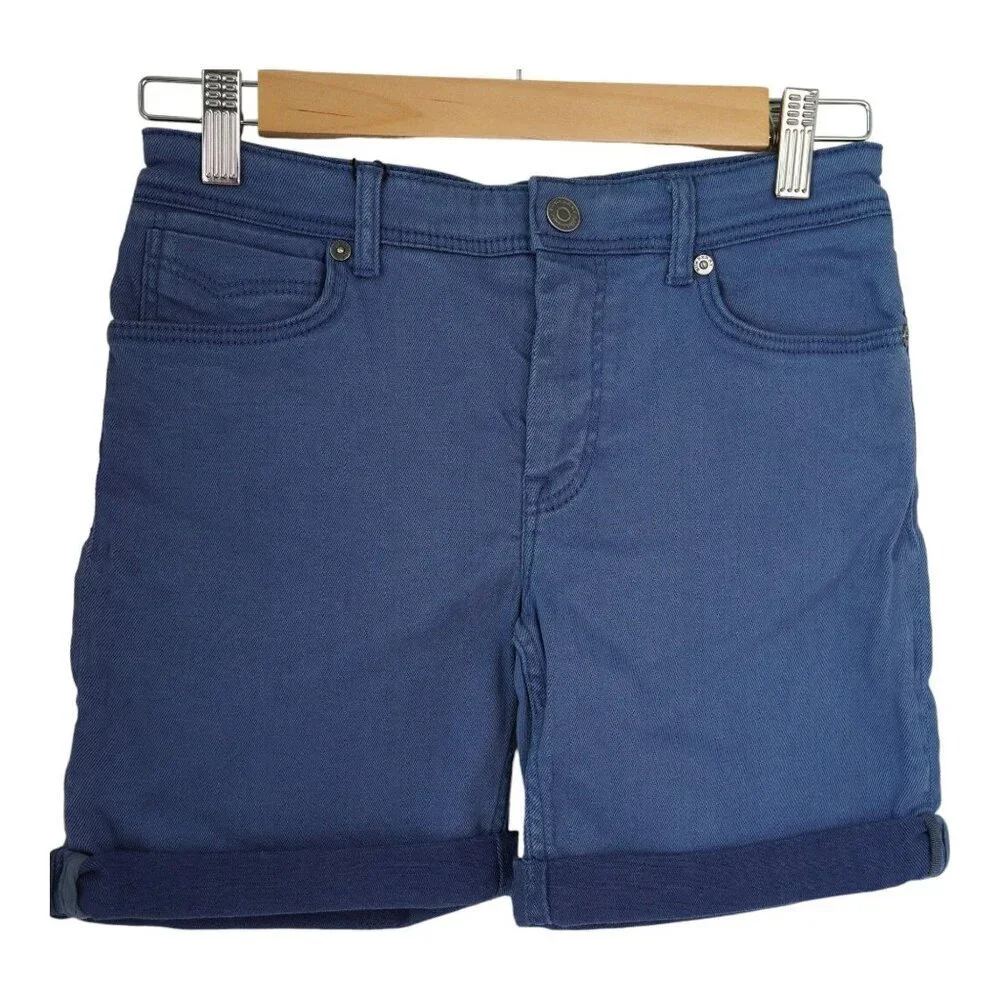 Burberry‎ Denim Shorts Kids Size 10 Blue Cuffed Stretch Minimalist Luxury